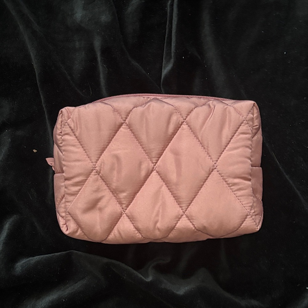Quilted Pink cosmetics Bag